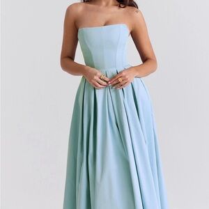 House of CB Audrey Strapless Blue Dress, size small, NWOT
